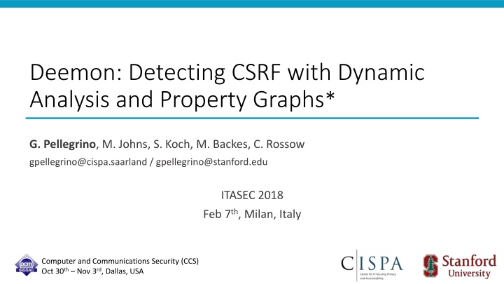 deemon detecting csrf with dynamic analysis