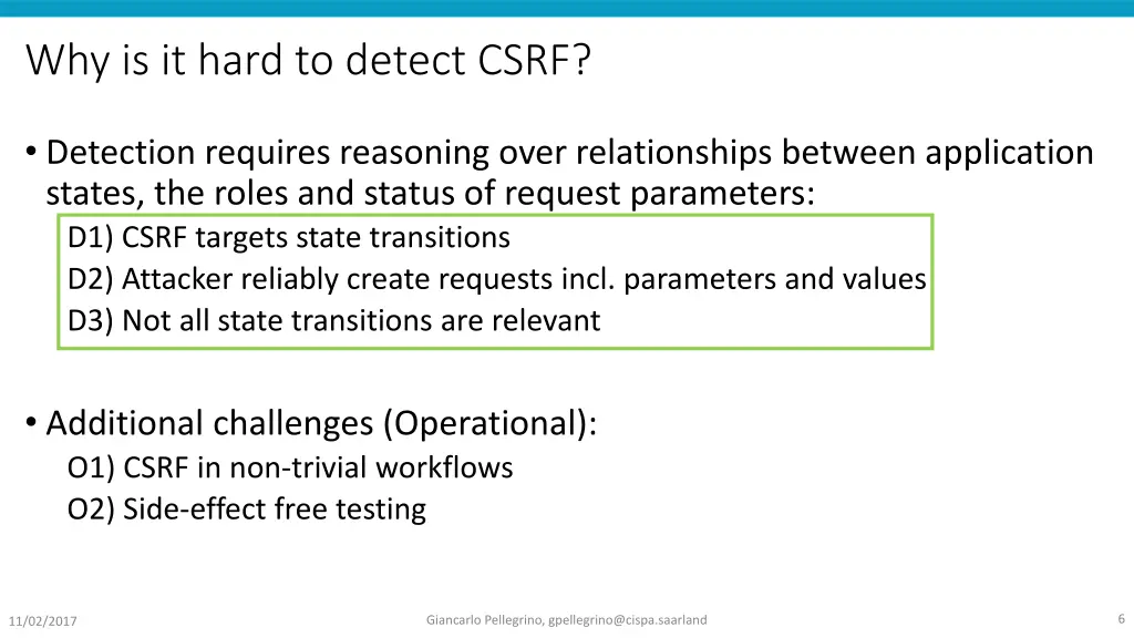 why is it hard to detect csrf