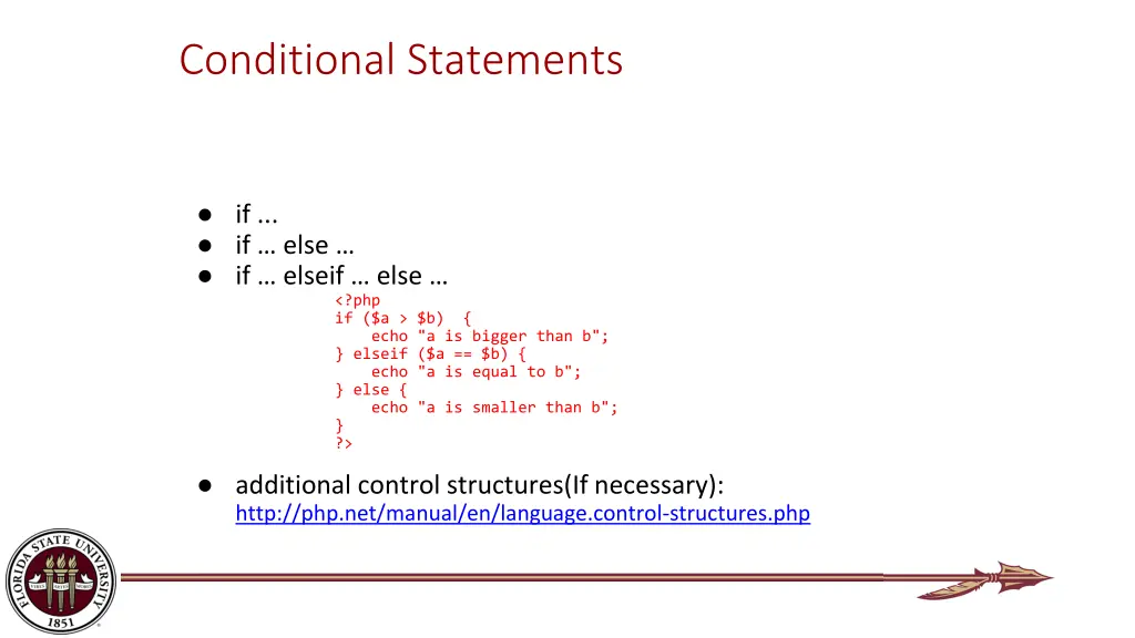conditional statements