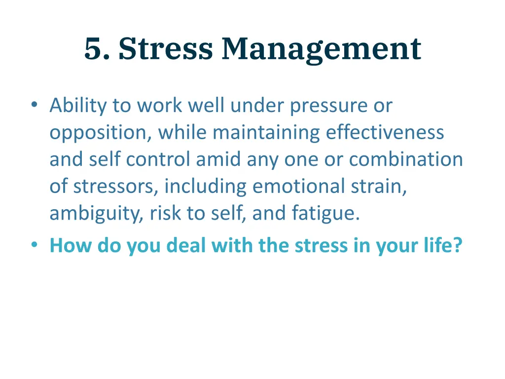 5 stress management