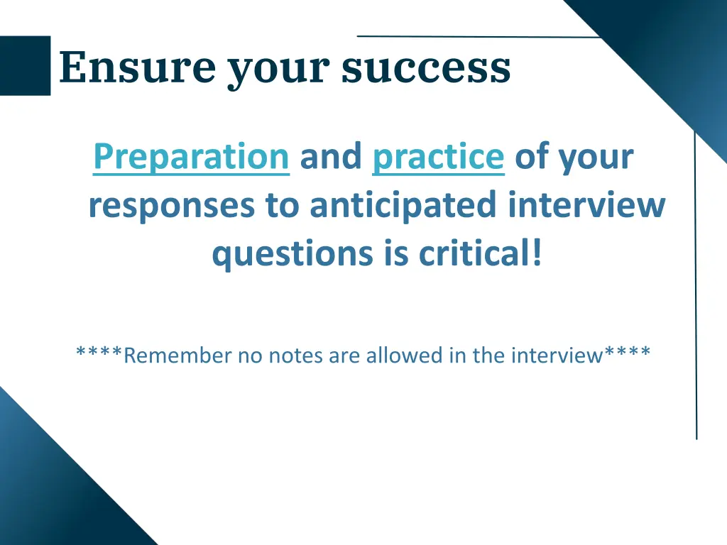ensure your success