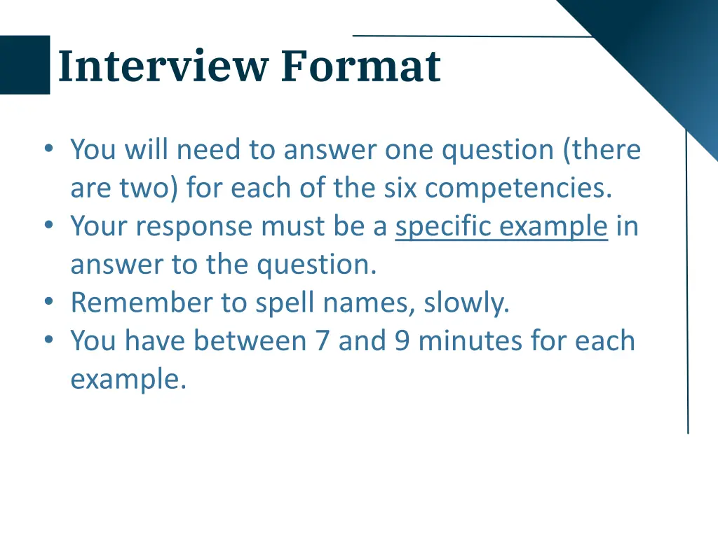 interview format