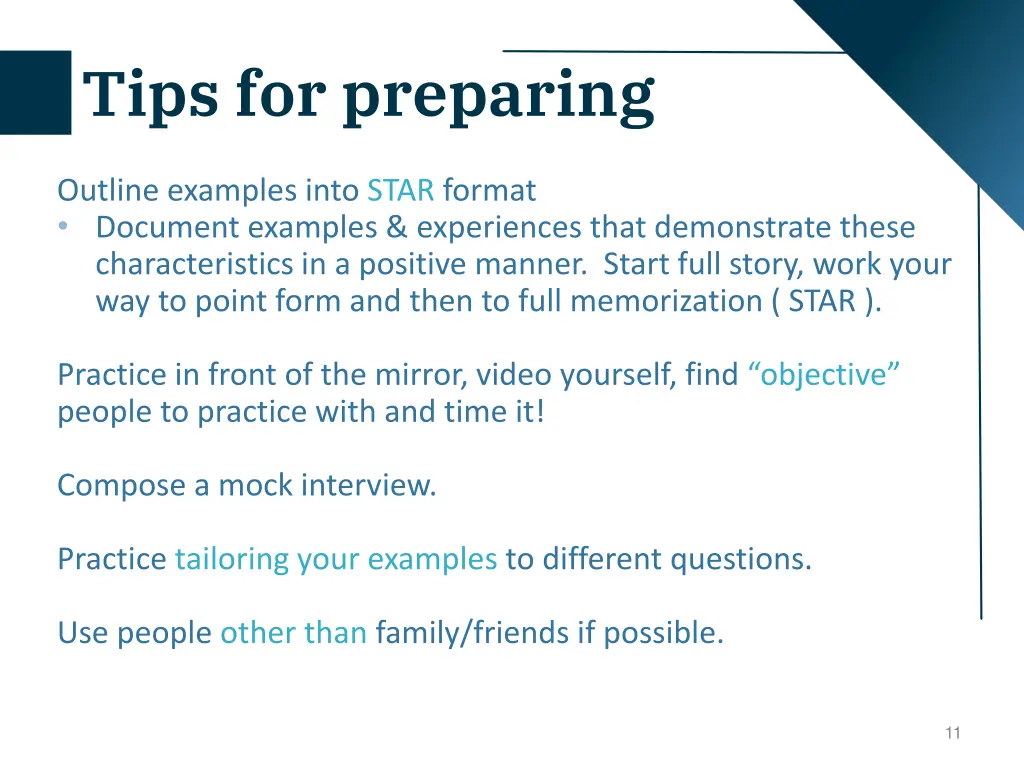 tips for preparing