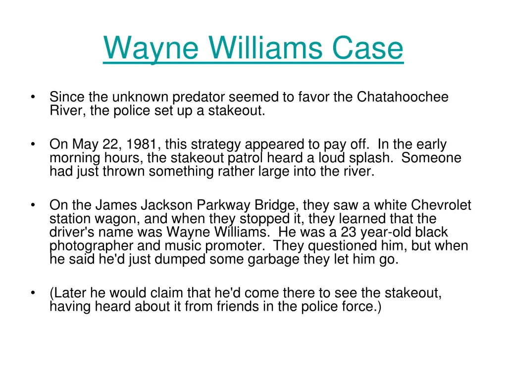 wayne williams case 1