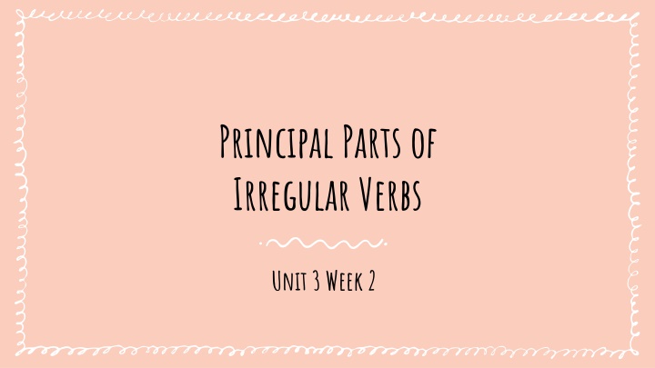 principal parts of irregular verbs