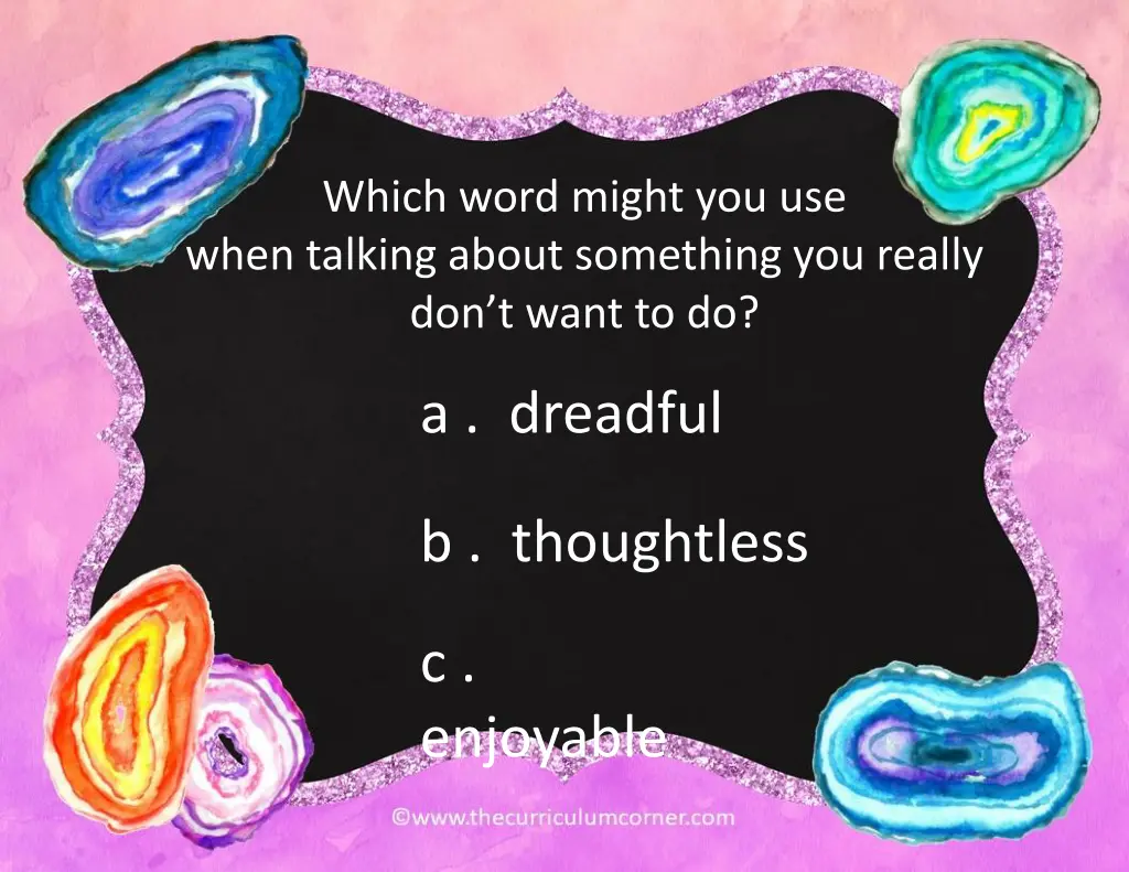 which word might you use when talking about 1