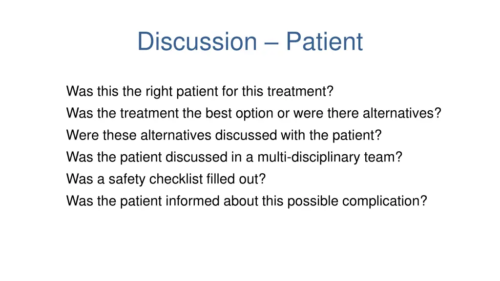 discussion patient