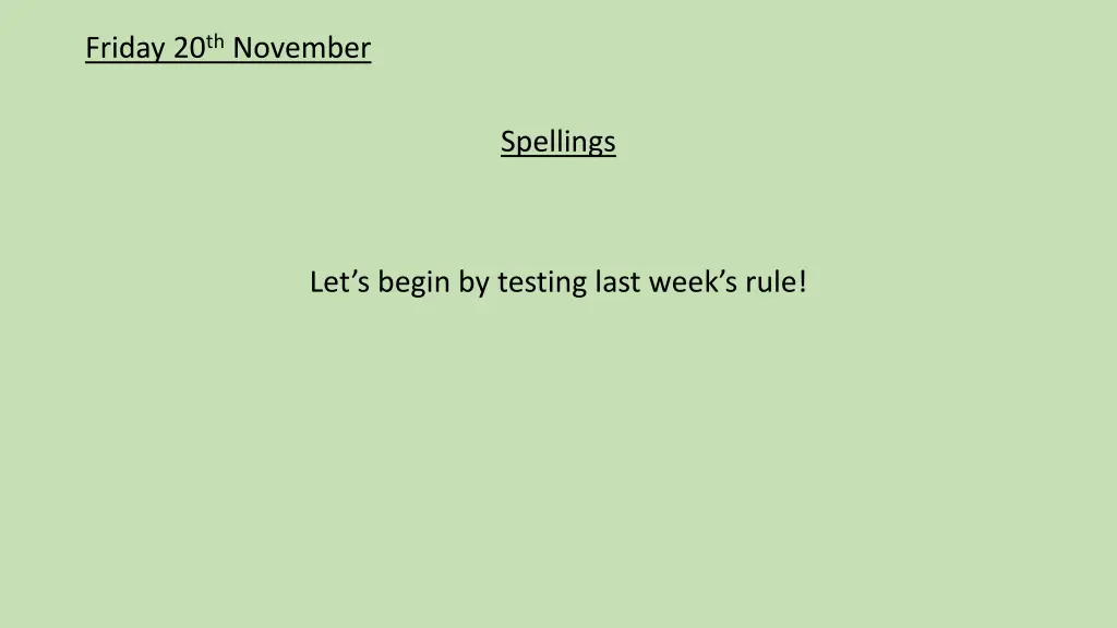 friday 20 th november