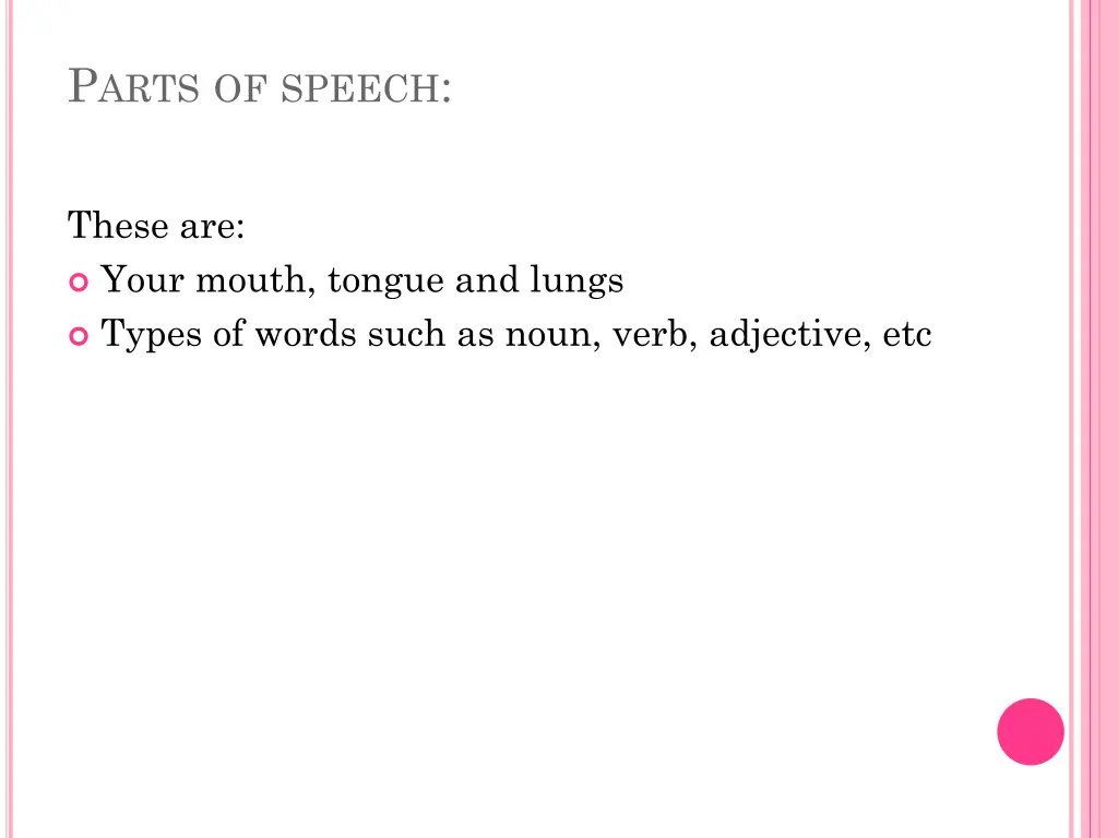 p arts of speech