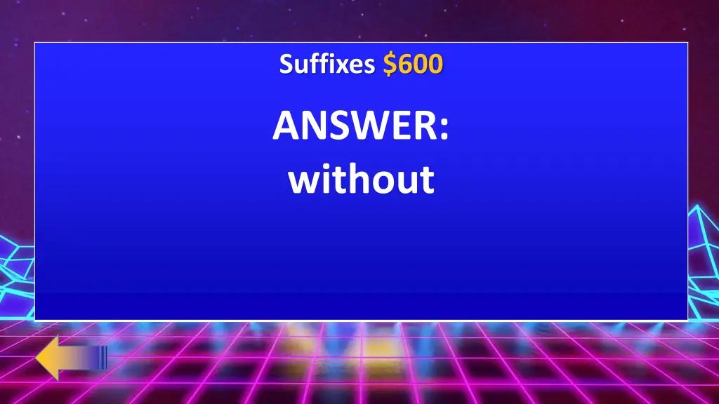 suffixes 600 1