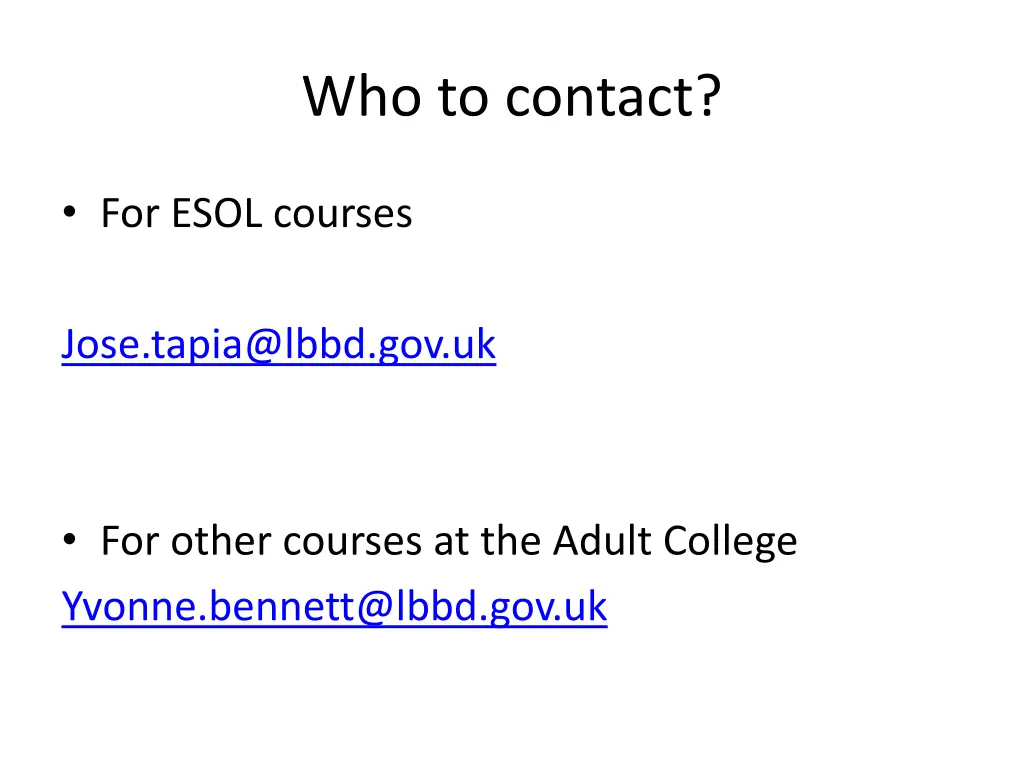 who to contact
