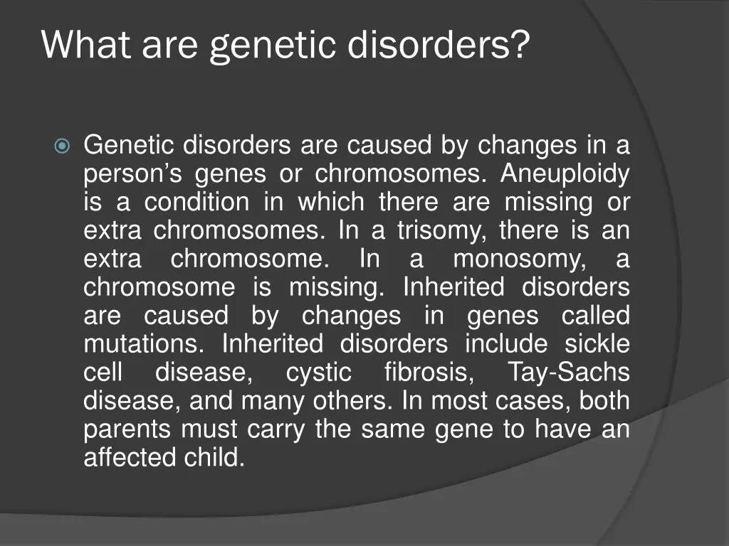 what are genetic disorders