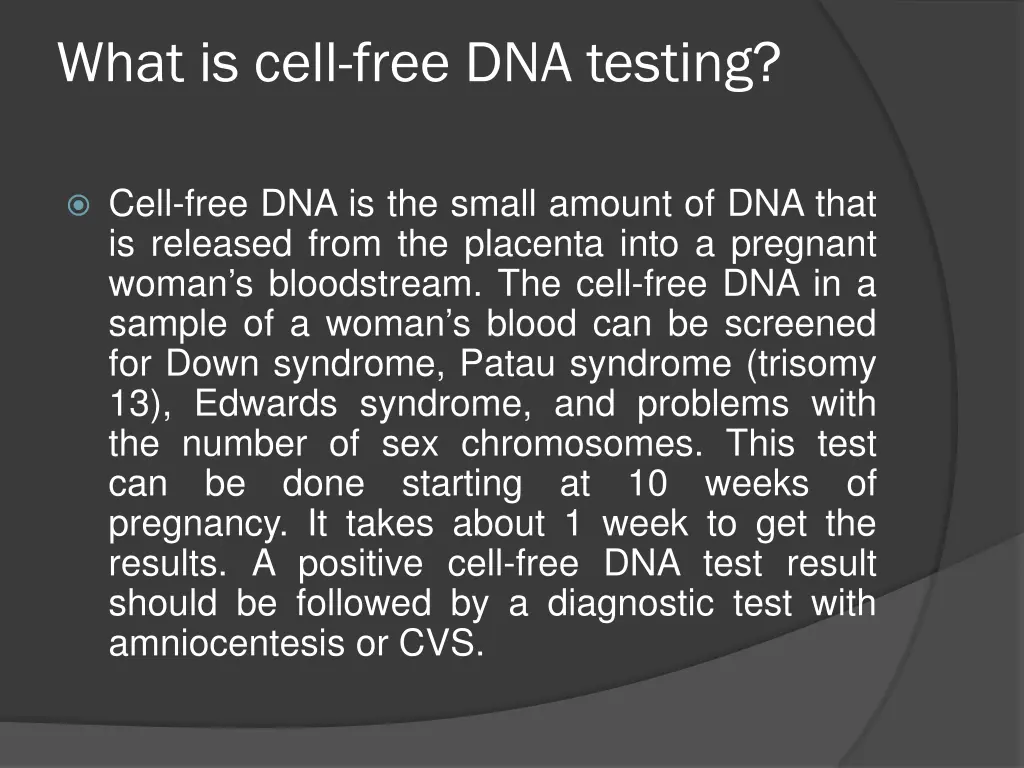 what is cell free dna testing