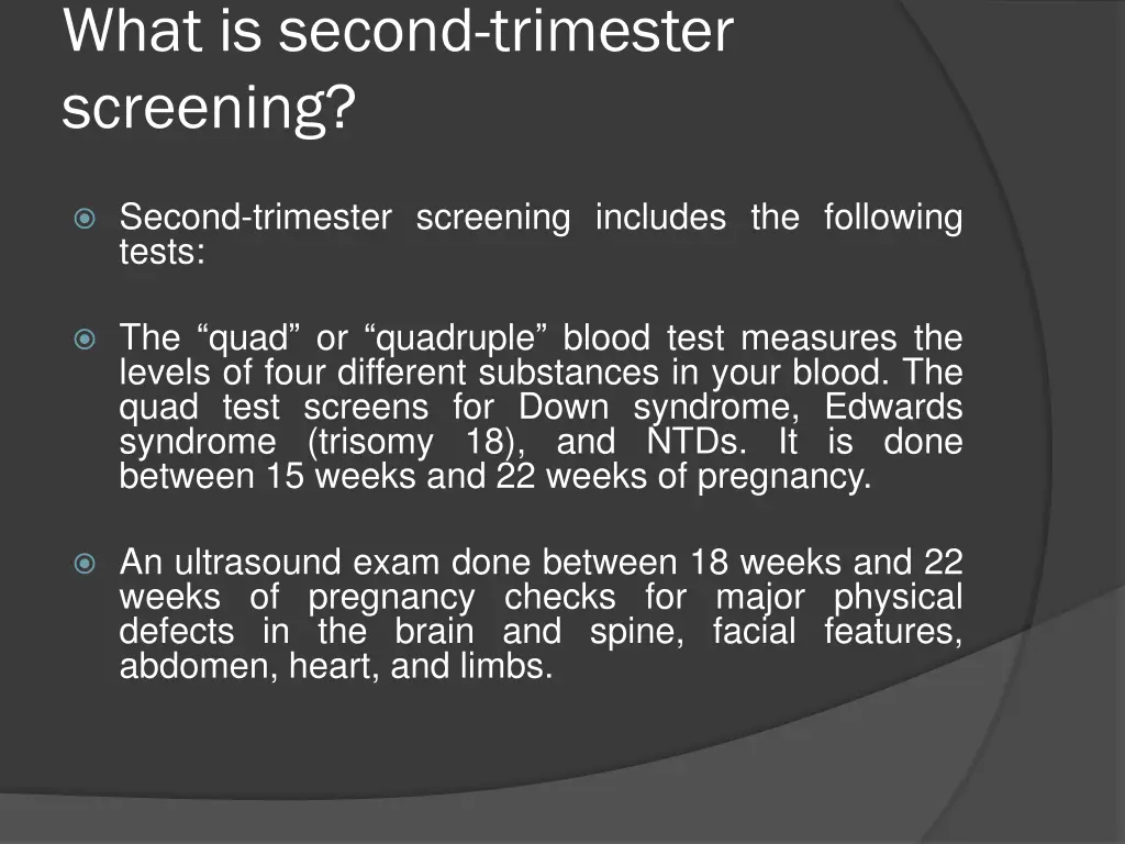 what is second trimester screening