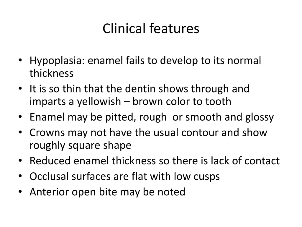 clinical features