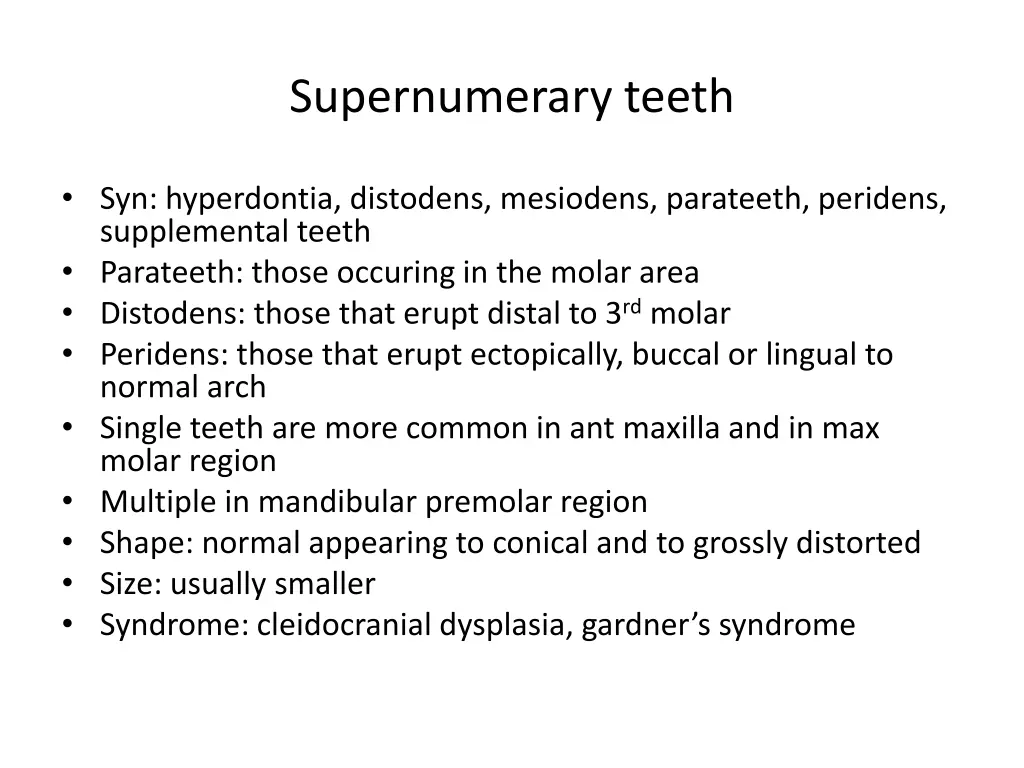 supernumerary teeth
