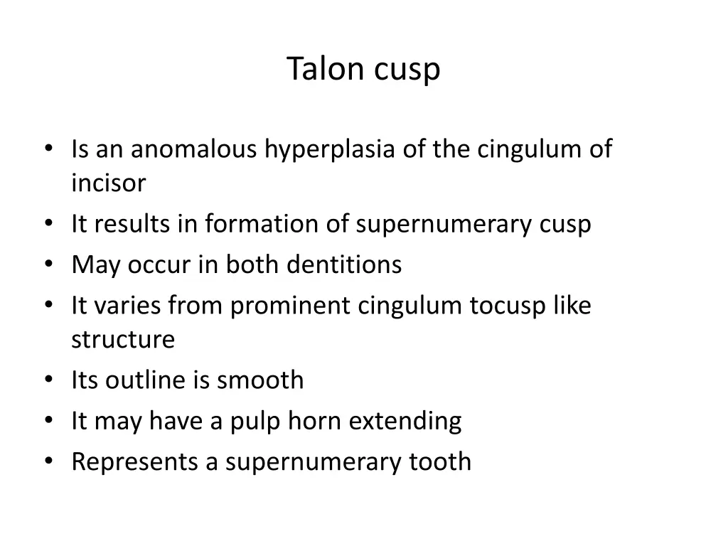 talon cusp