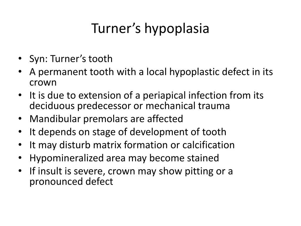 turner s hypoplasia