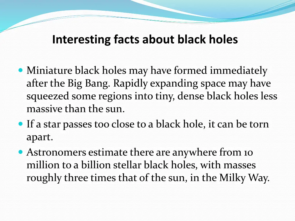 interesting facts about black holes