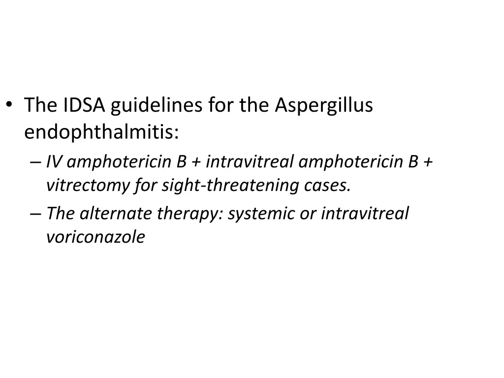 the idsa guidelines for the aspergillus