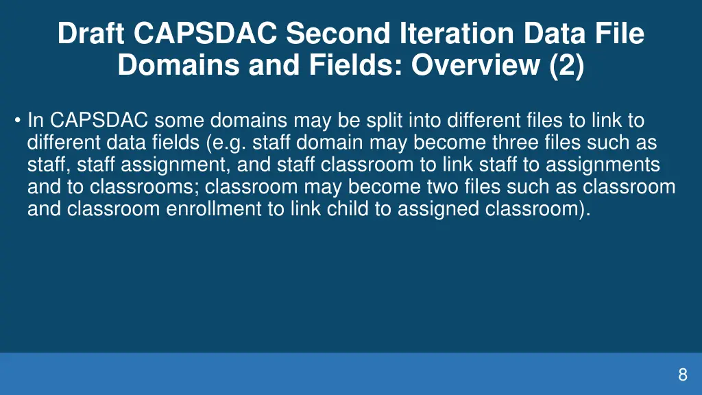 draft capsdac second iteration data file domains 1