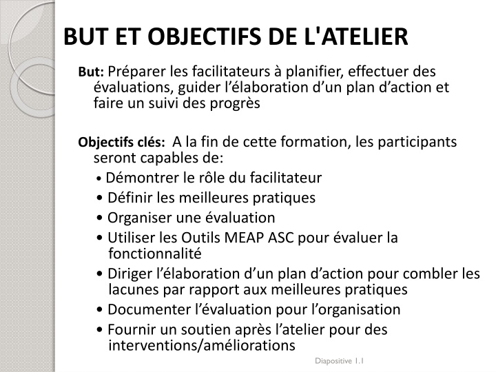 but et objectifs de l atelier