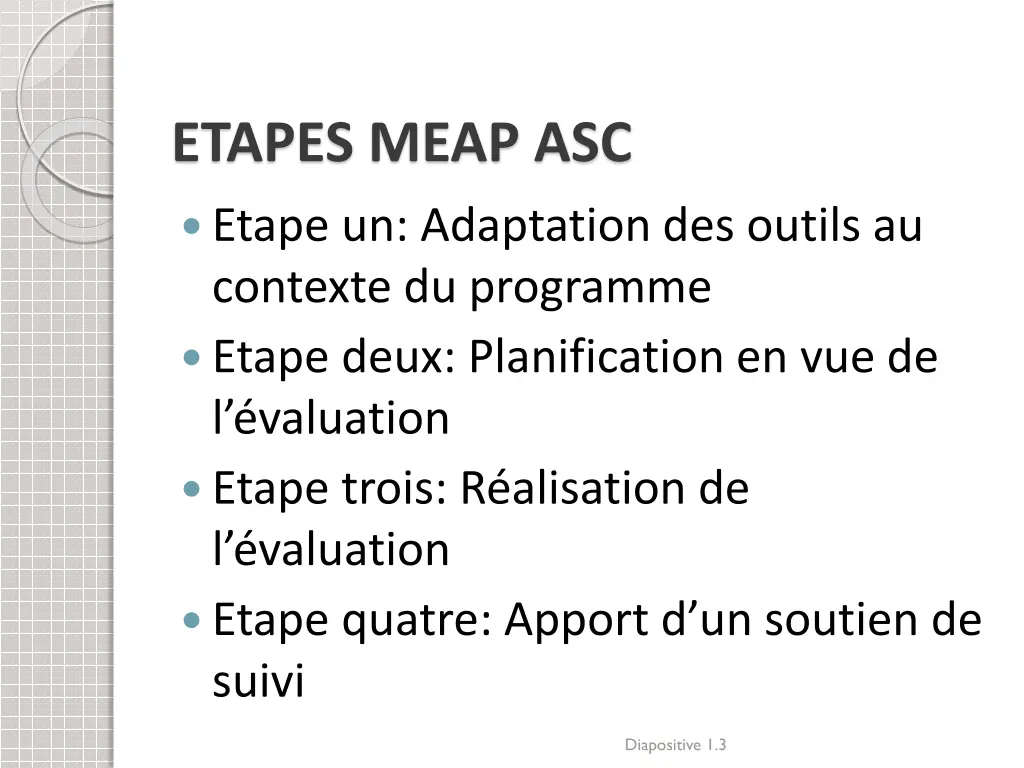 etapes meap asc