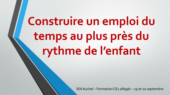 construire un emploi du temps au plus
