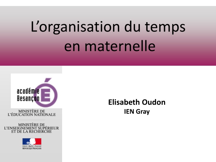 l organisation du temps en maternelle