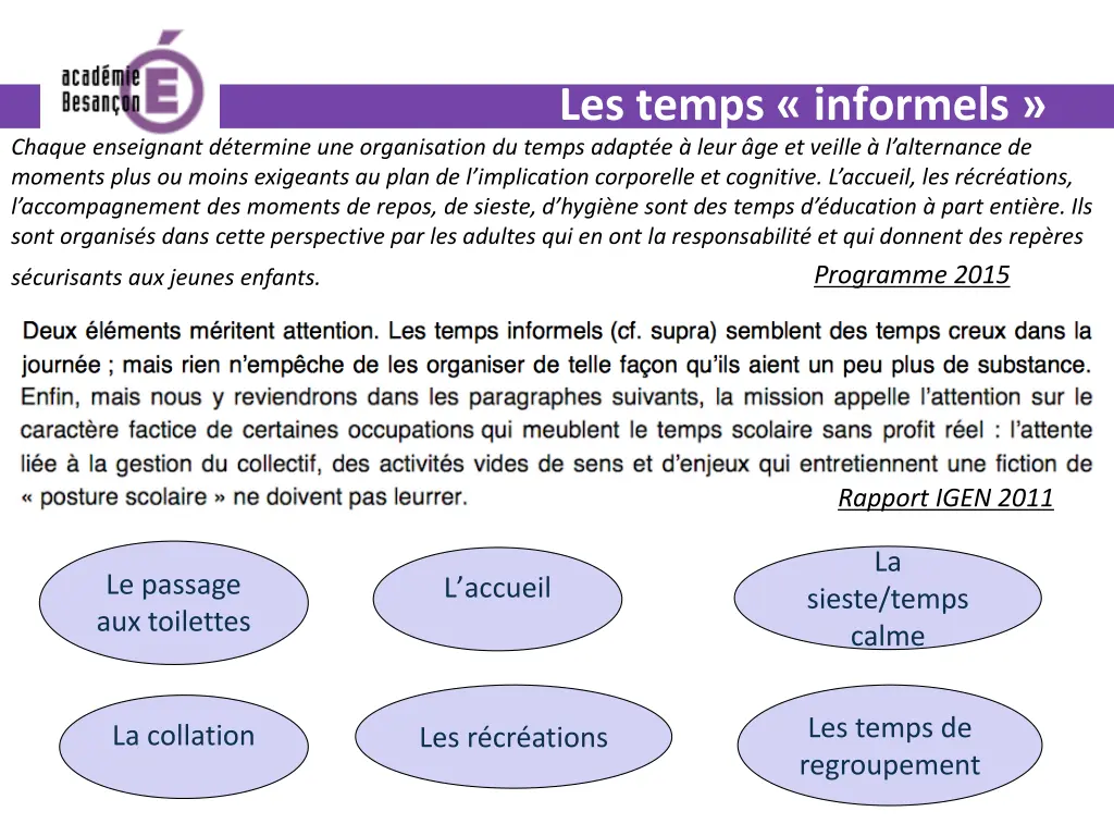 les temps informels