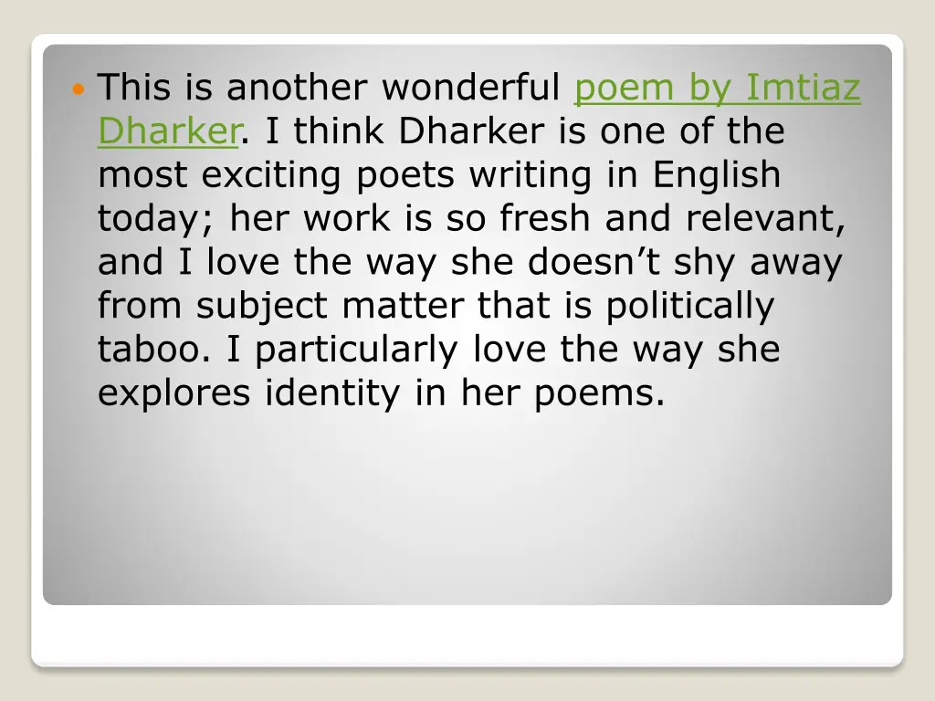 this is another wonderful poem by imtiaz dharker