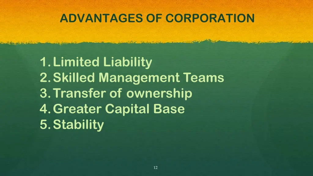 advantages of corporation