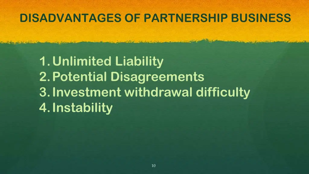 disadvantages of partnership business