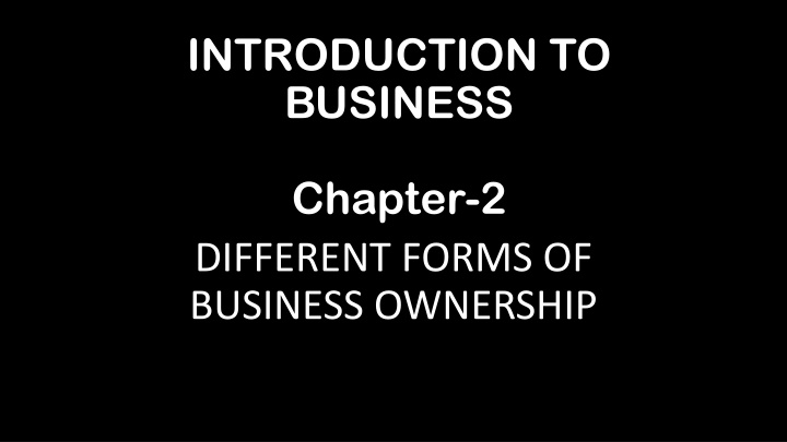 introduction to business