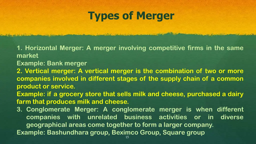 types of merger