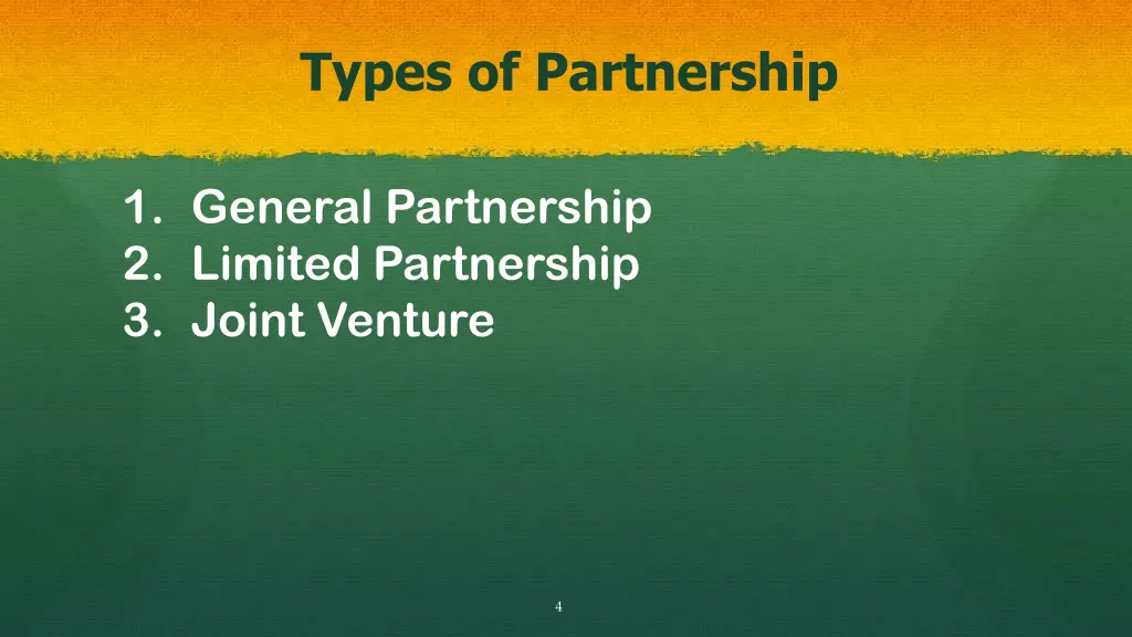 types of partnership