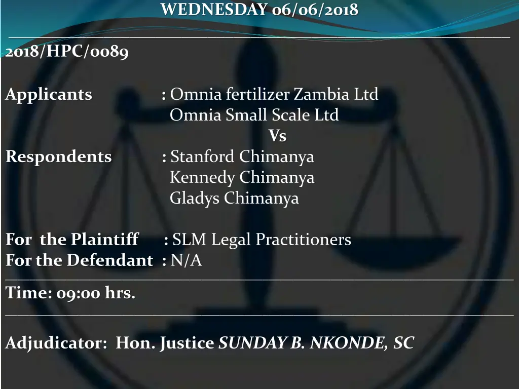 wednesday 06 06 2018 18