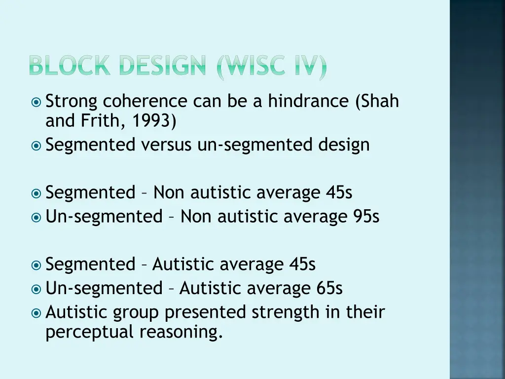 block design wisc iv