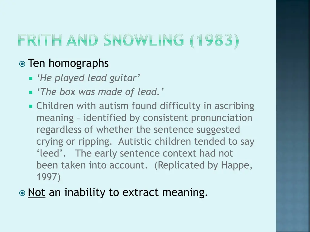 frith and snowling 1983