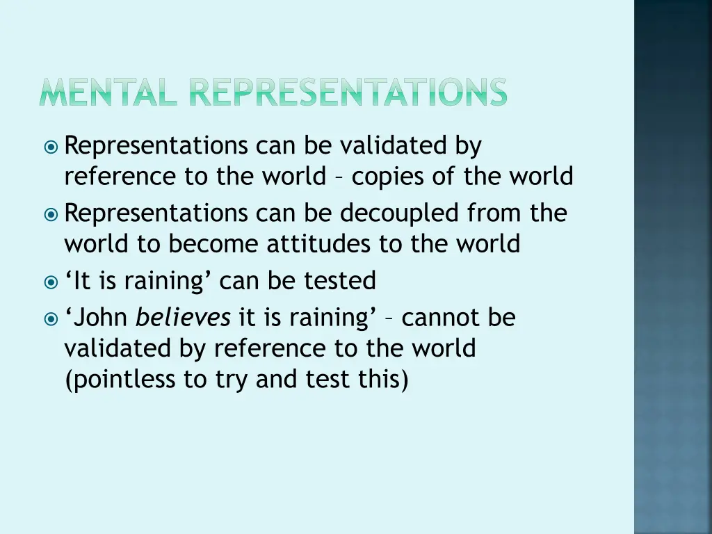mental representations