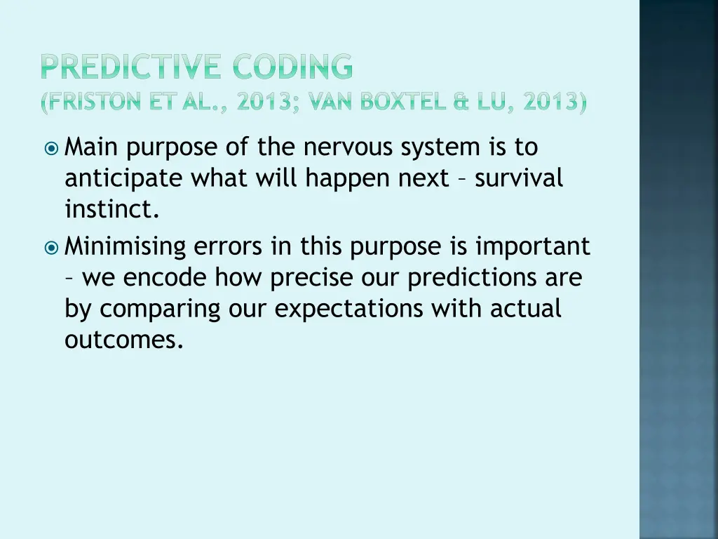 predictive coding friston et al 2013 van boxtel