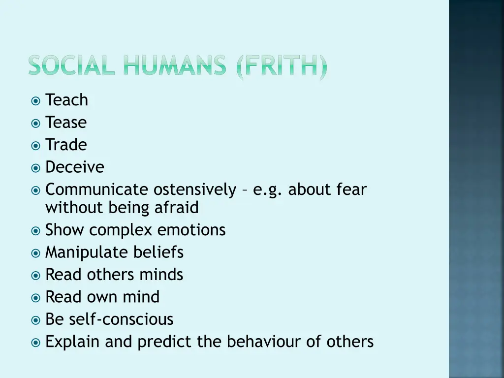 social humans frith