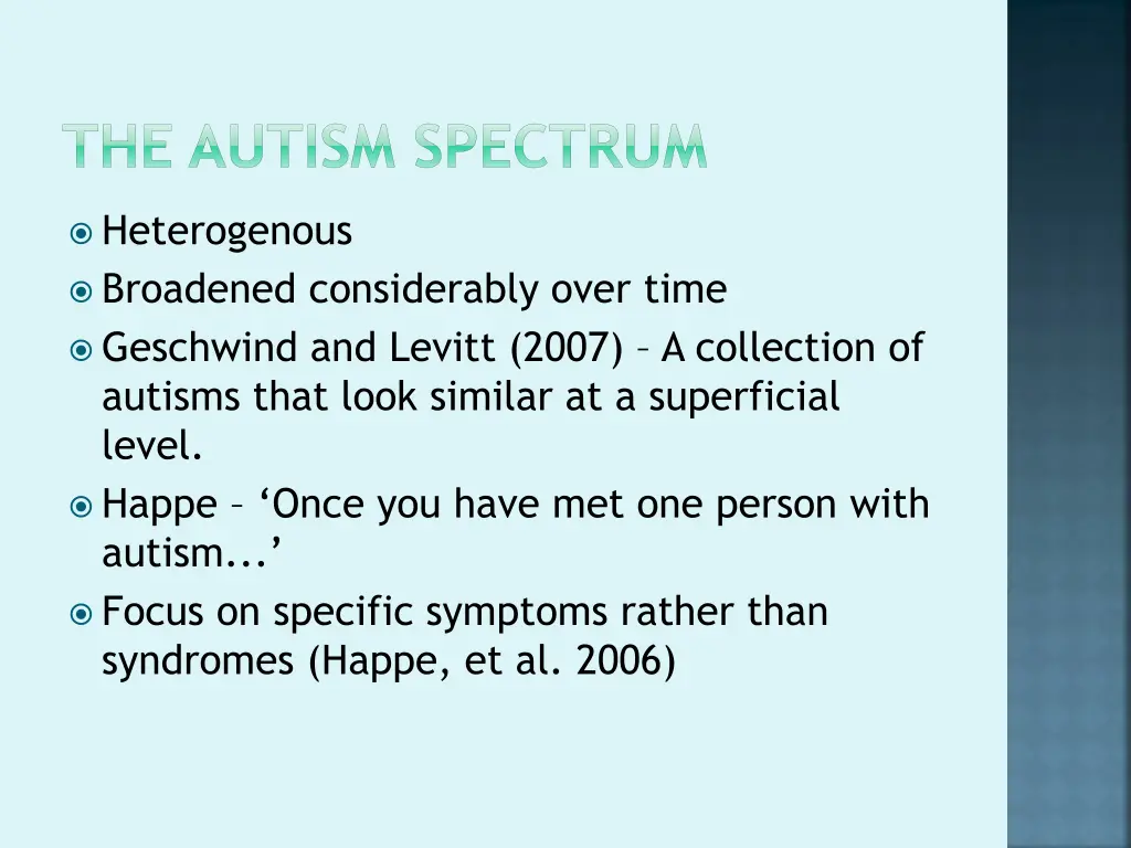 the autism spectrum