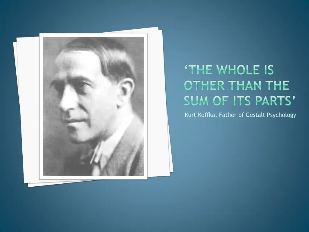 the whole is other than the sum of its parts