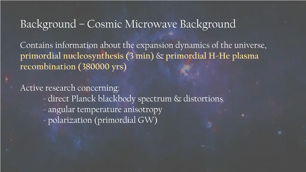 background cosmic microwave background