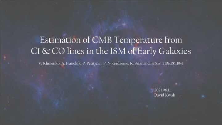 estimation of cmb temperature from c i co lines