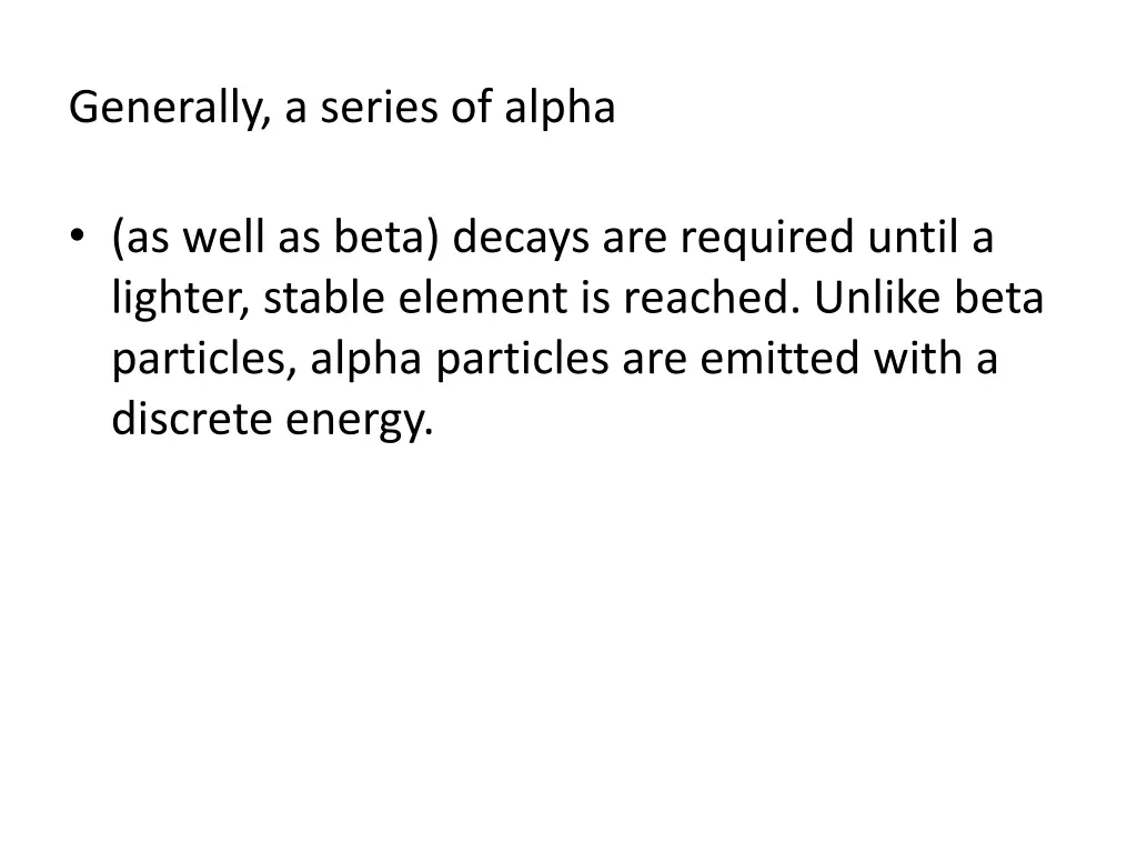 generally a series of alpha