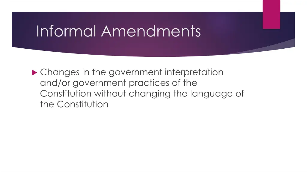 informal amendments