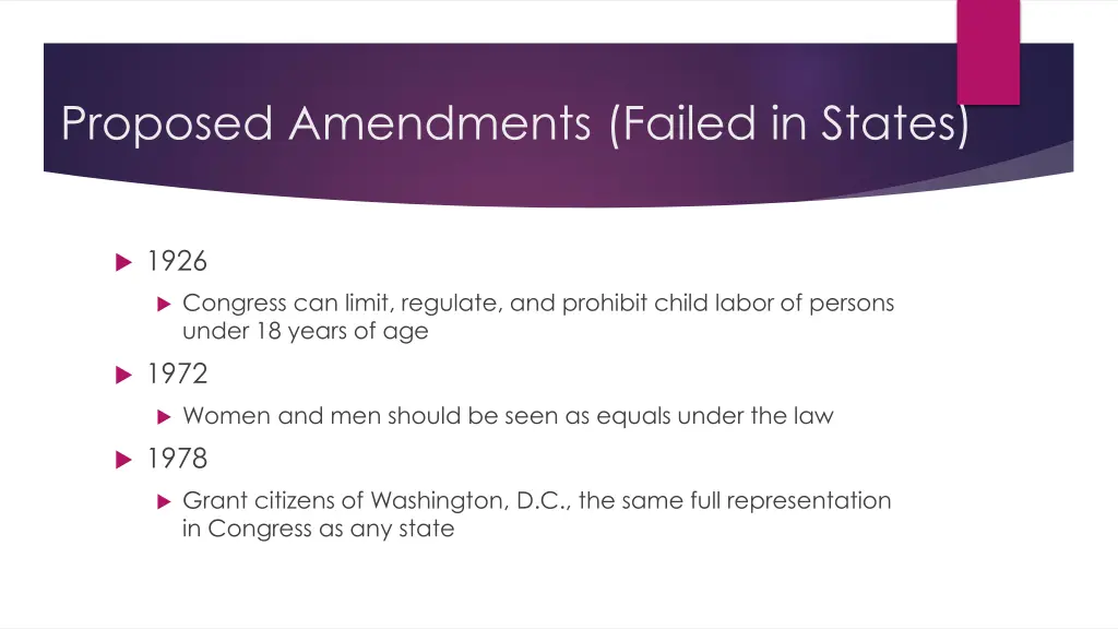 proposed amendments failed in states
