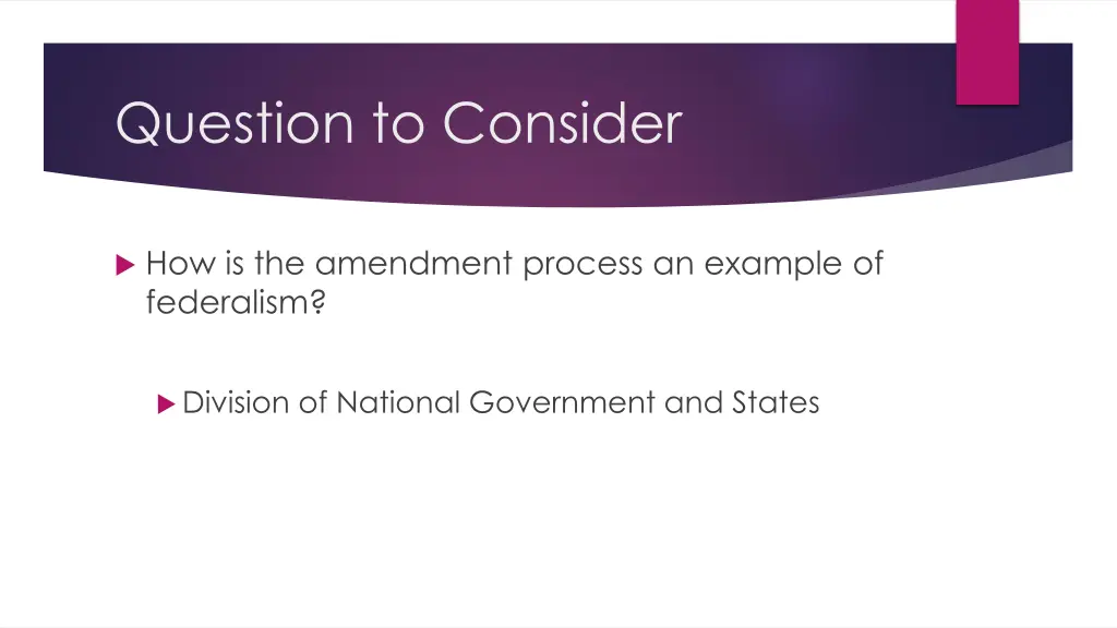 question to consider